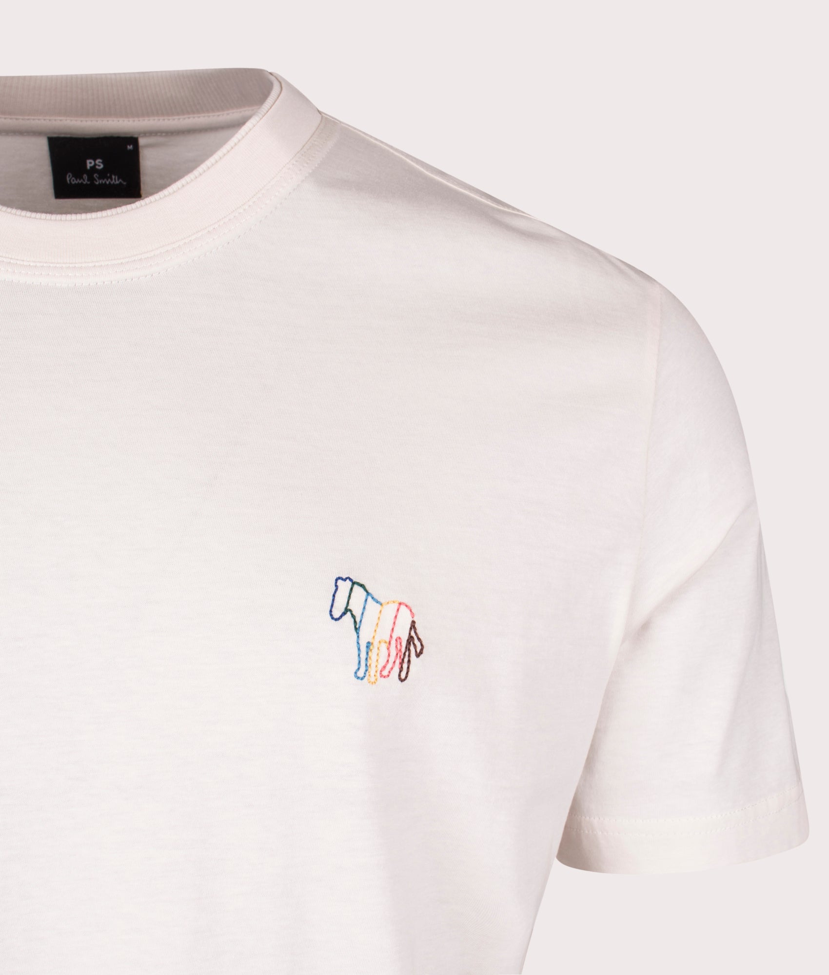 Line Zebra T-Shirt in Off White by PS Paul Smith. EQVVS Detail Shot.