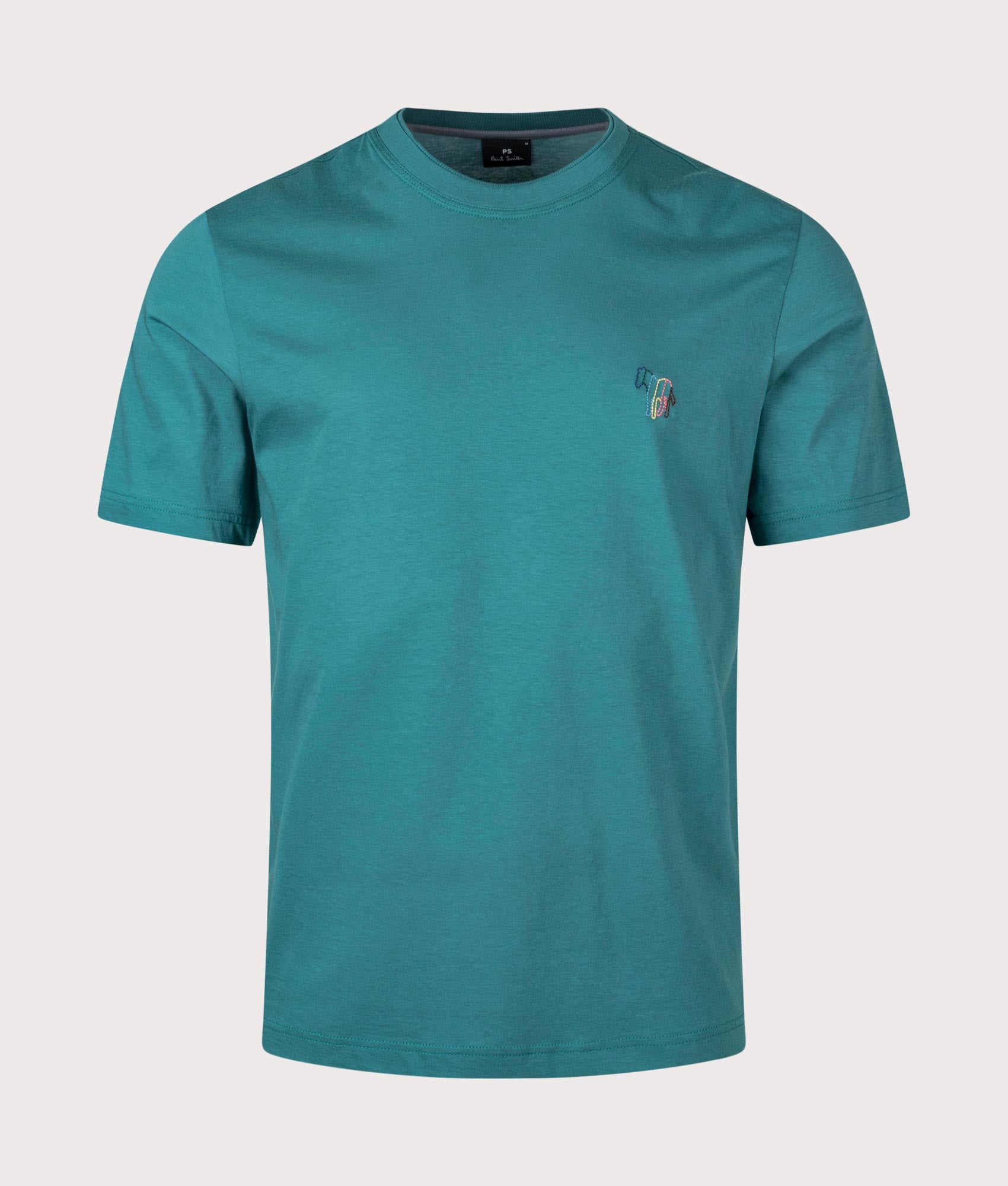 Line Zebra T-Shirt in Petrol Green by PS Paul Smith. EQVVS Front Angle Shot.