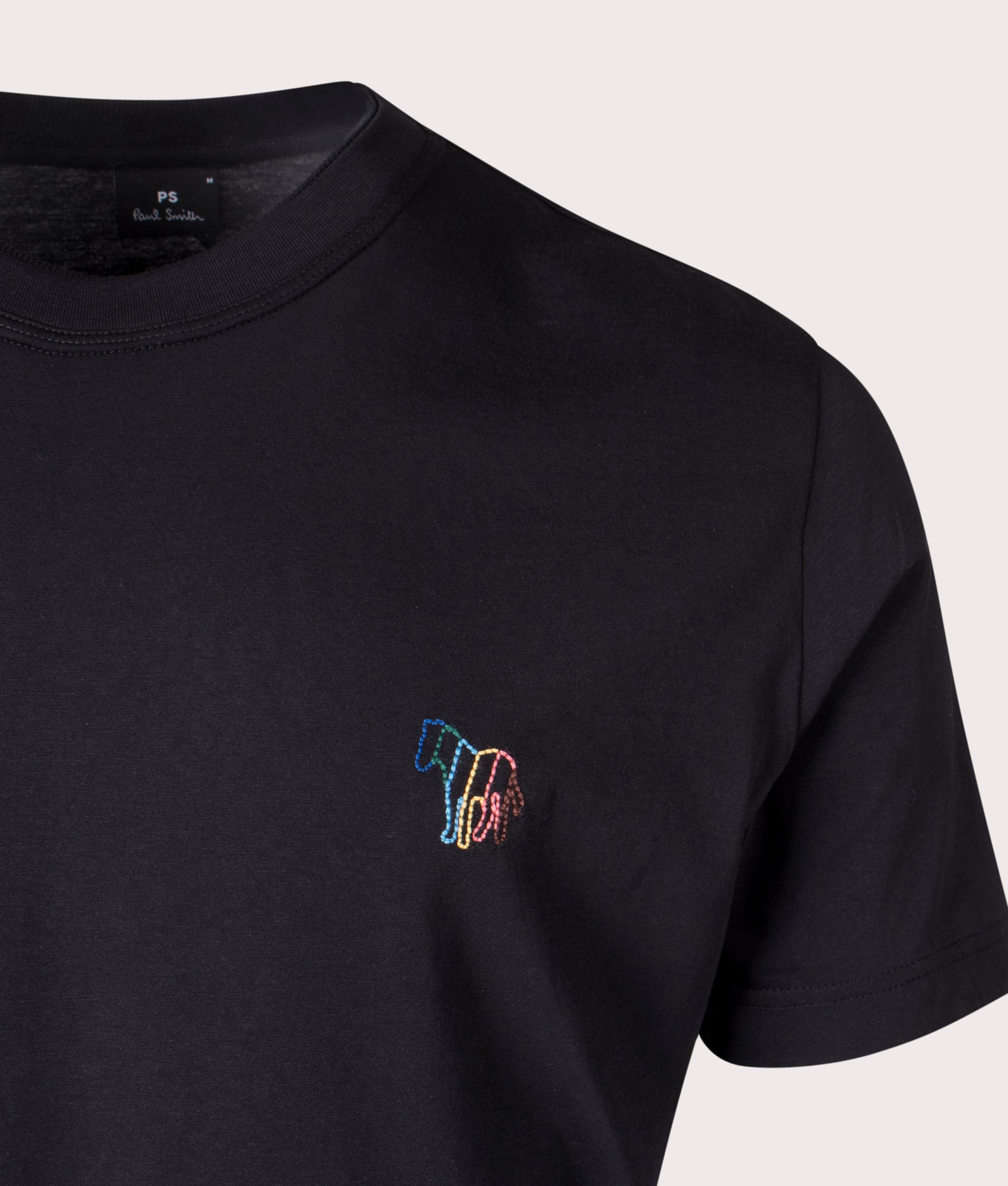 Line Zebra T-Shirt in Black by PS Paul Smith. EQVVS Detail Shot.