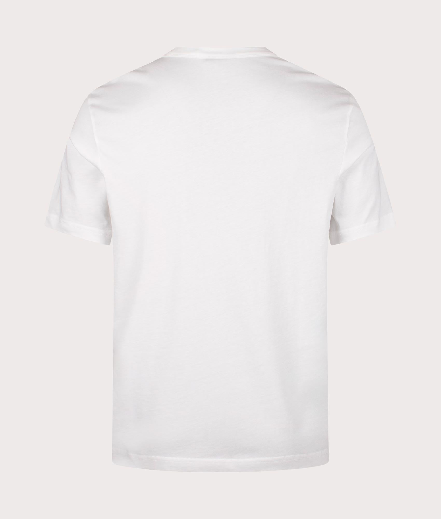 PS Paul Smith PS Zebra T-Shirt in White with Multicolour Chest Graphic Brand at EQVVS Back Shot