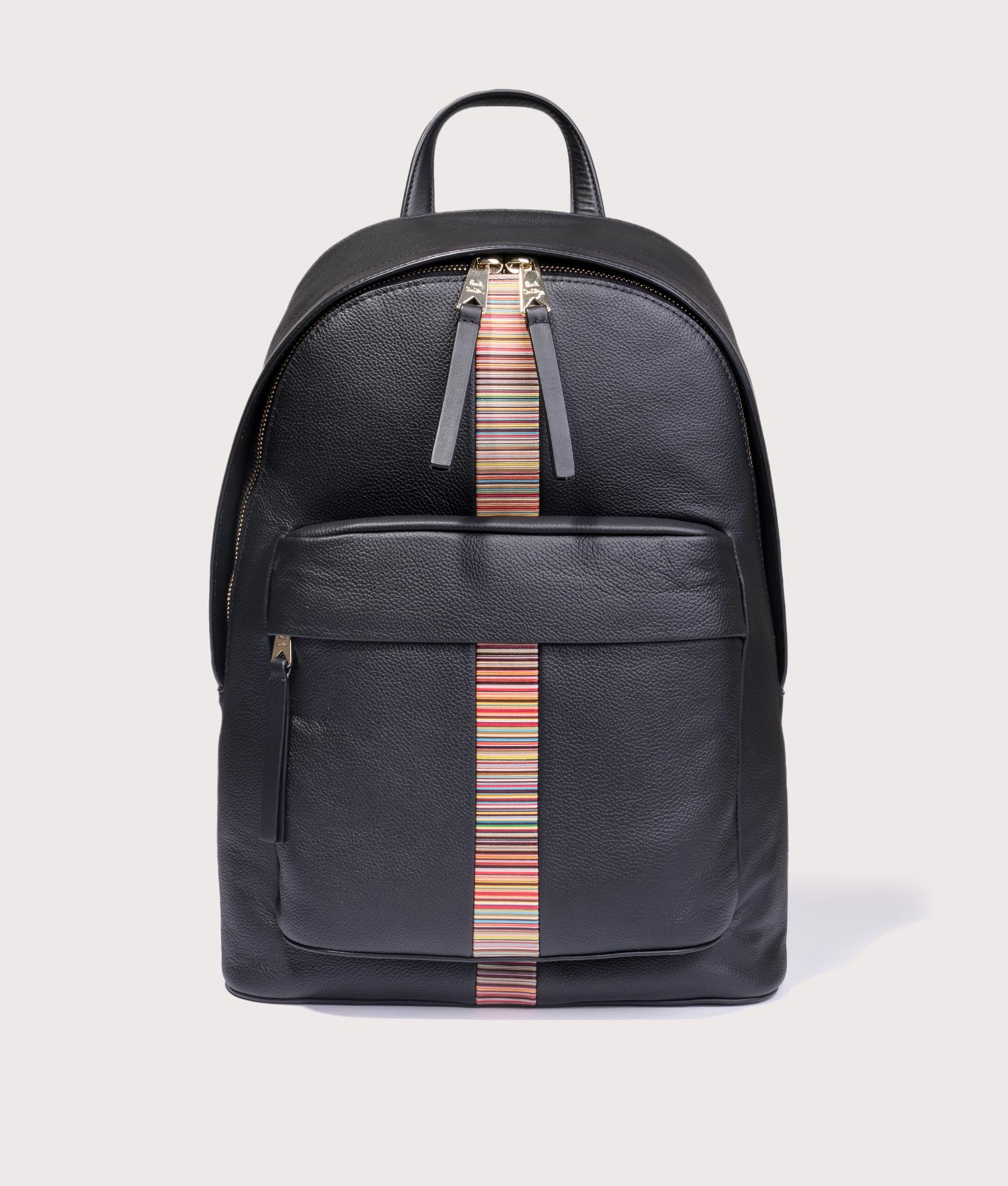 Signature Stripe Trim Backpack. Shot by EQVVS. Front shot.