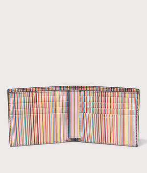 Wallet Billfold in Black. Leather | PS Paul Smith | EQVVS | Open wallet shot 