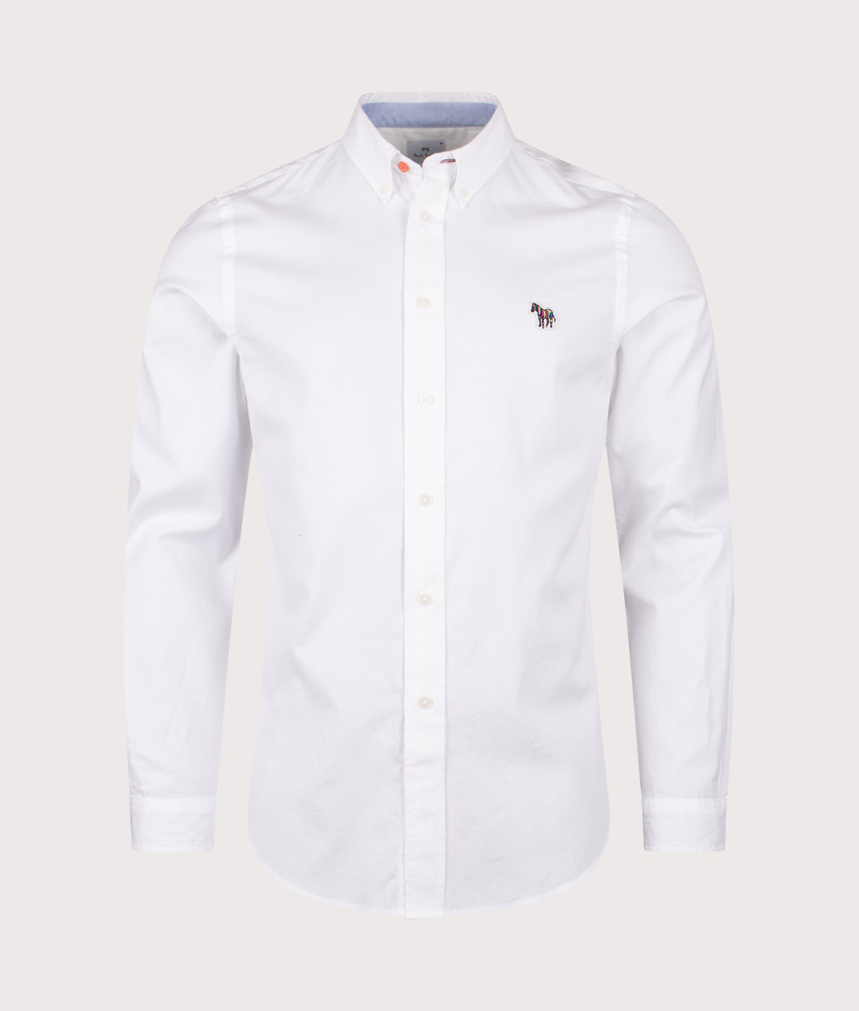 Slim Fit Zebra Shirt in White | 100% Organic Cotton | PS Paul Smith | EQVVS | Front shot 