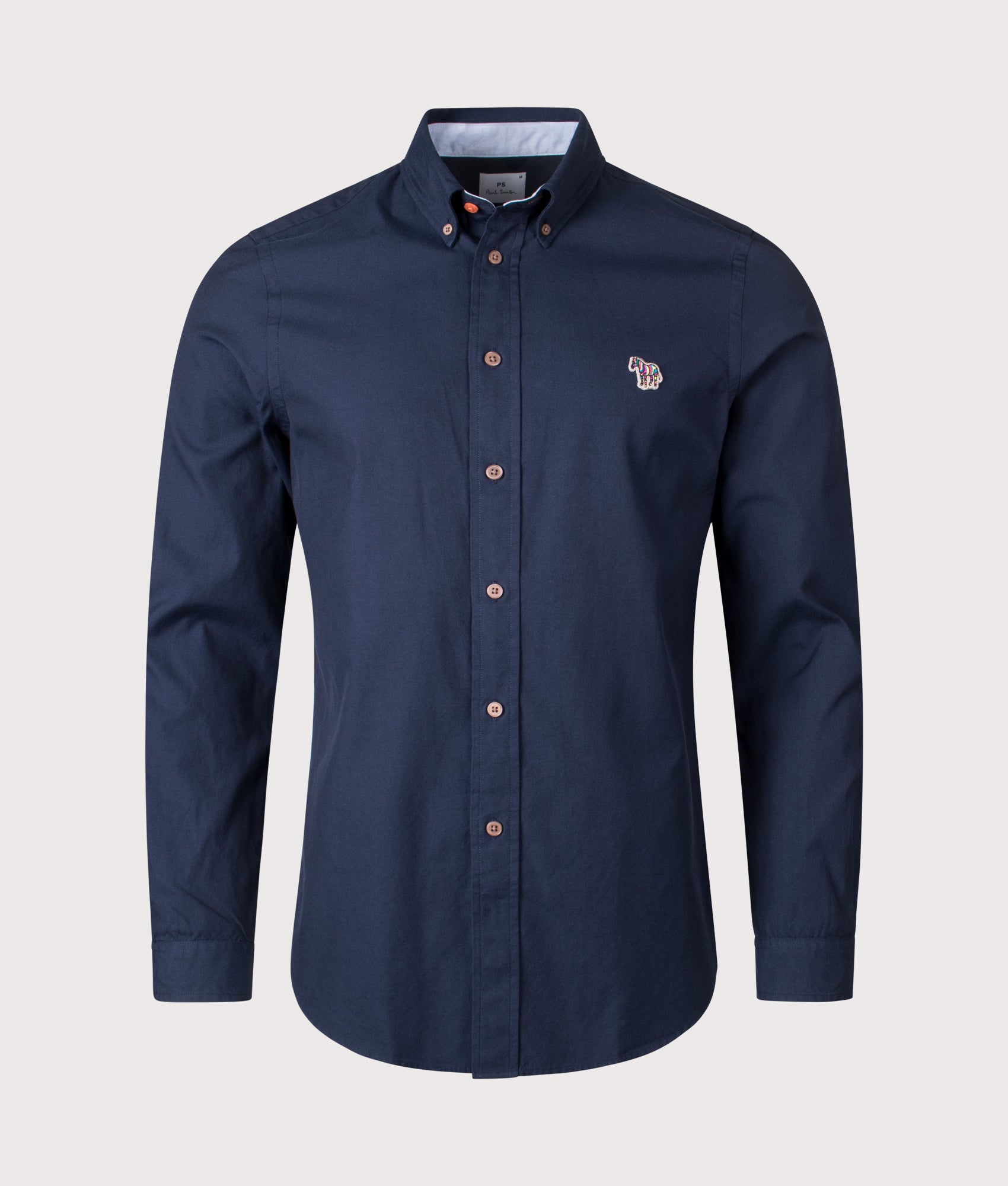 Slim Fit Zebra Shirt in Blue | 100% Organic Cotton | PS Paul Smith | EQVVS | Front shot 