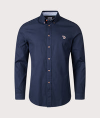 Slim Fit Zebra Shirt: 48 Blue 