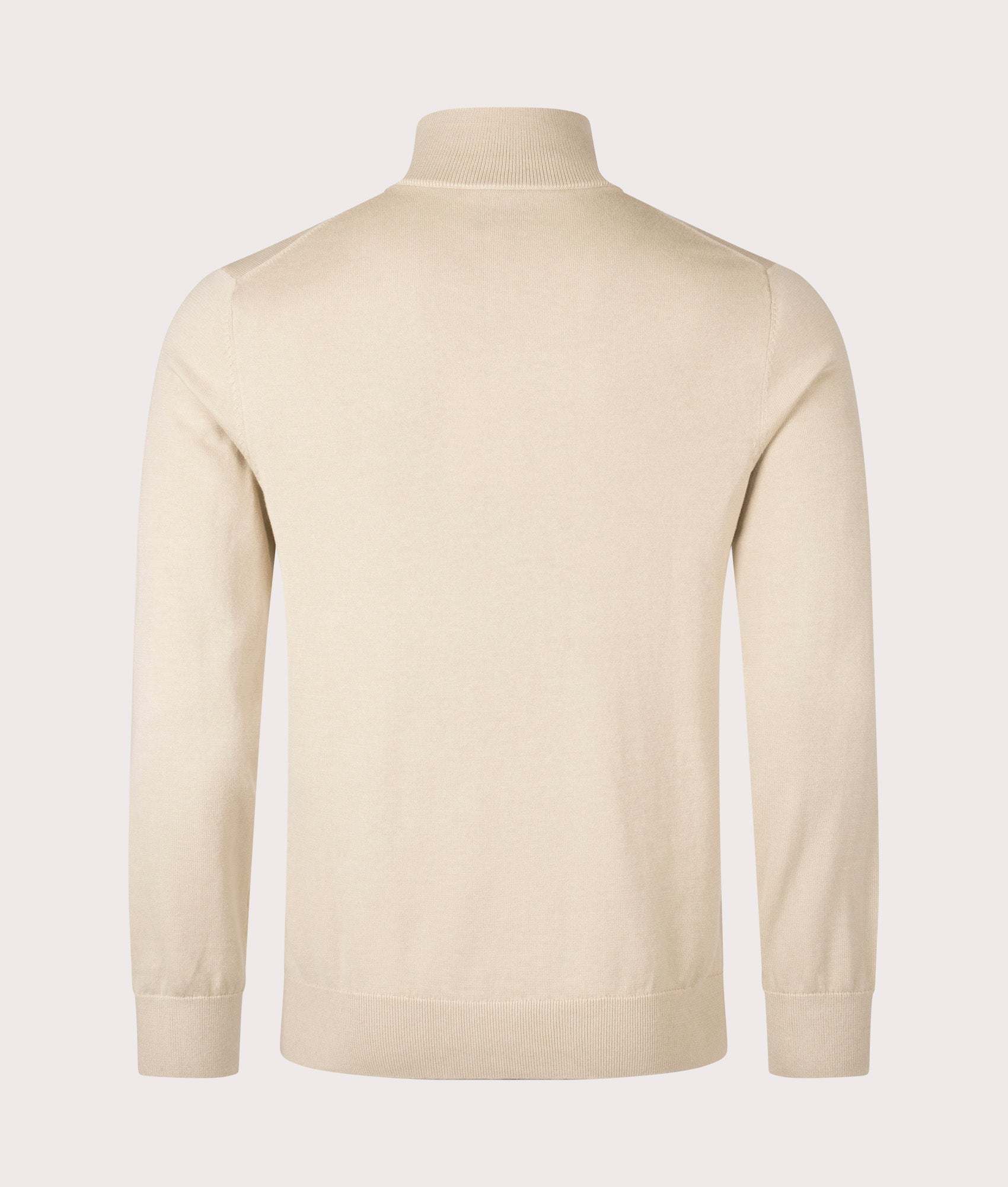 Paul Smith, Quarter Zip Zebra Badge Sweatshirt, Medium beige, Eqvvs Menswear, back shot angle
