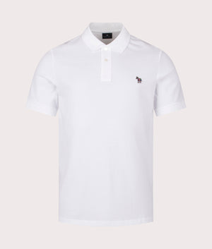 Zebra Polo Shirt in White | 100% Cotton | PS Paul Smith | EQVVS | Front shot 