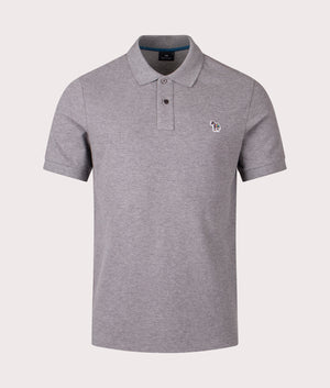 Zebra Polo Shirt in Melange Grey | 100% Cotton | PS Paul Smith | EQVVS | Front shot 