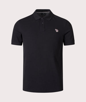 Zebra Polo Shirt in Black | 100% Organic Cotton | PS Paul Smith | EQVVS | Front shot 