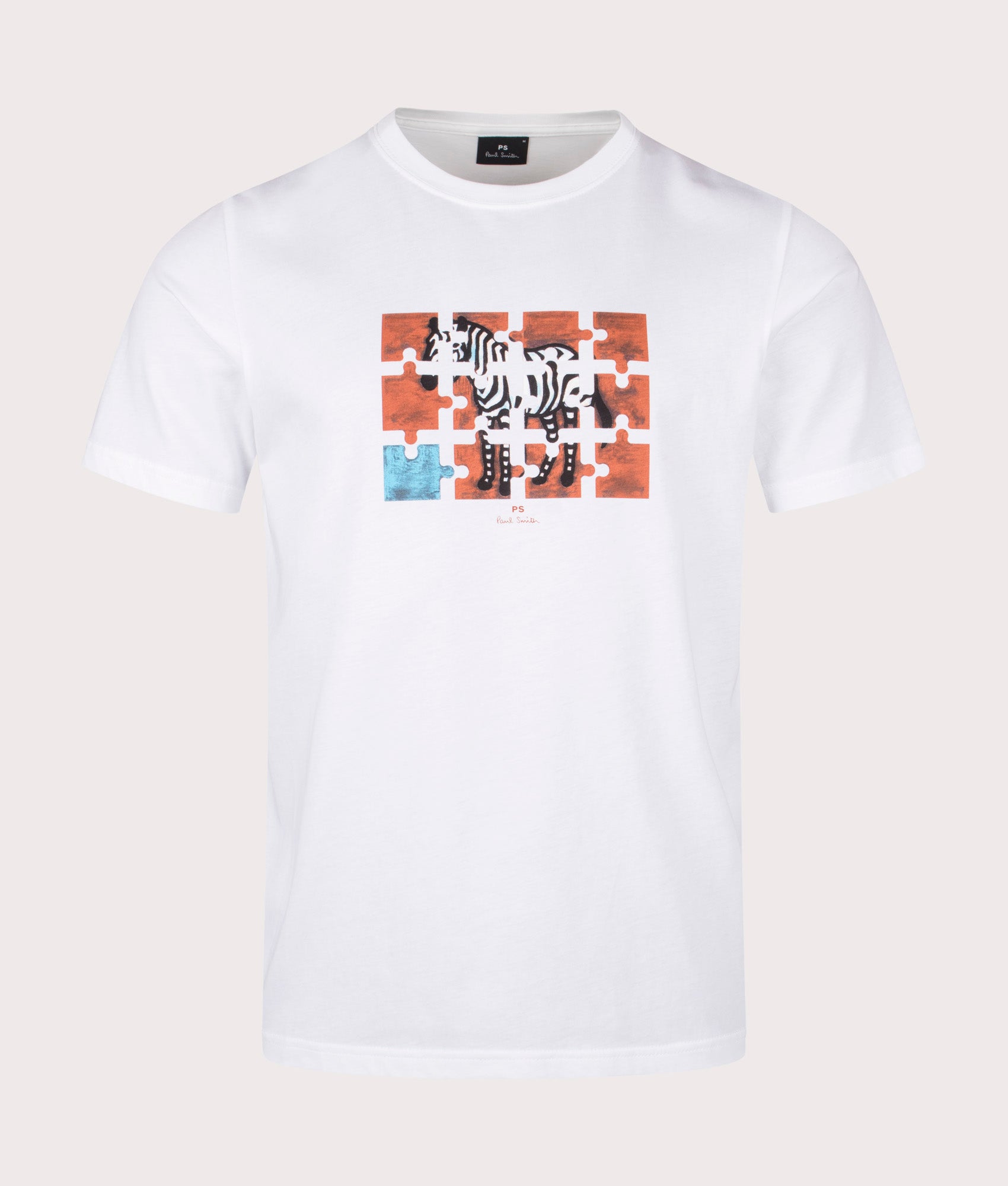 Paul Smith, Zebra Jigsaw T-Shirt, white, Eqvvs Menswear, front shot angle
