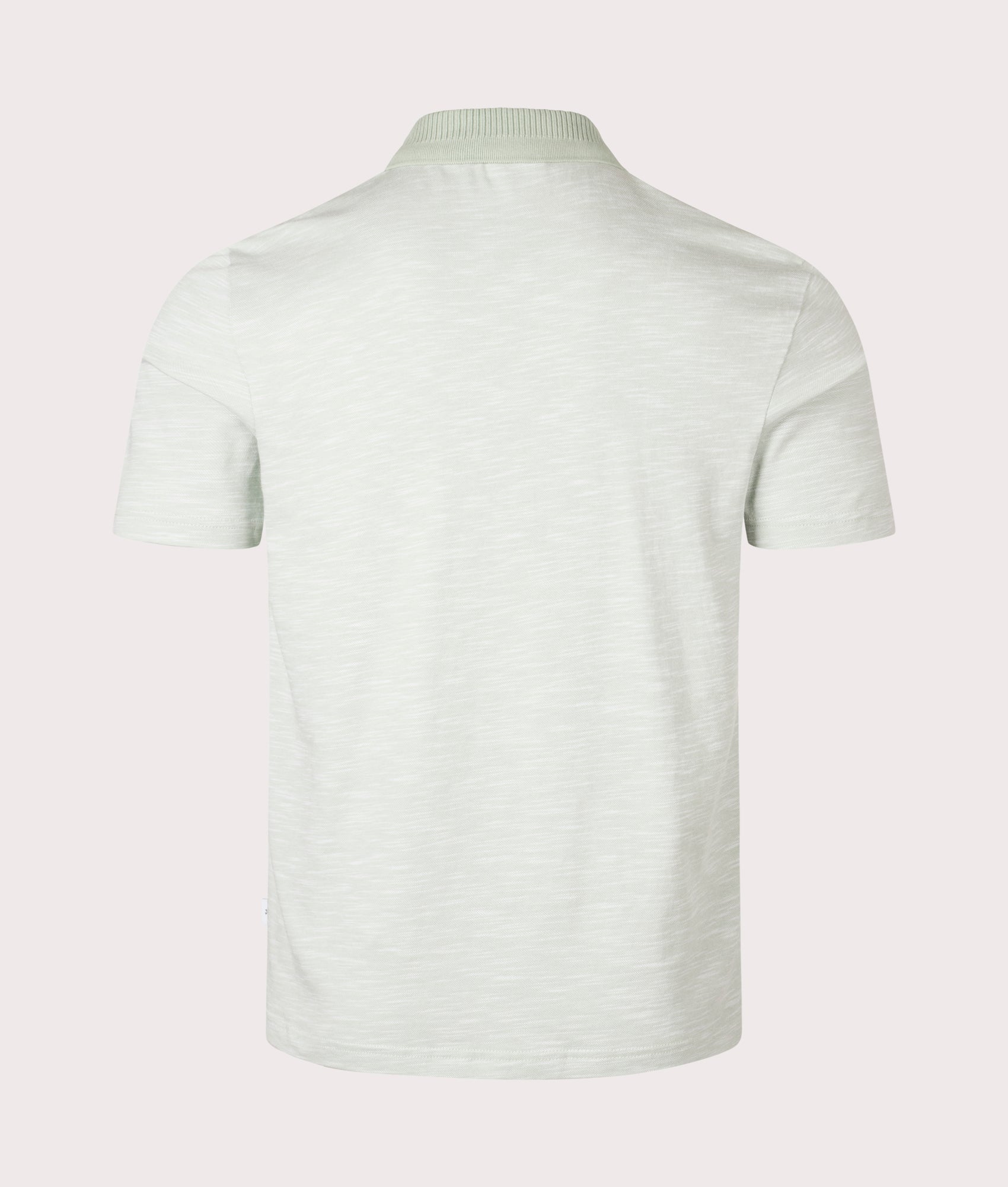 PS Paul Smith Organic Cotton Button Front Polo Shirt in Green at EQVVS. Back Shot.