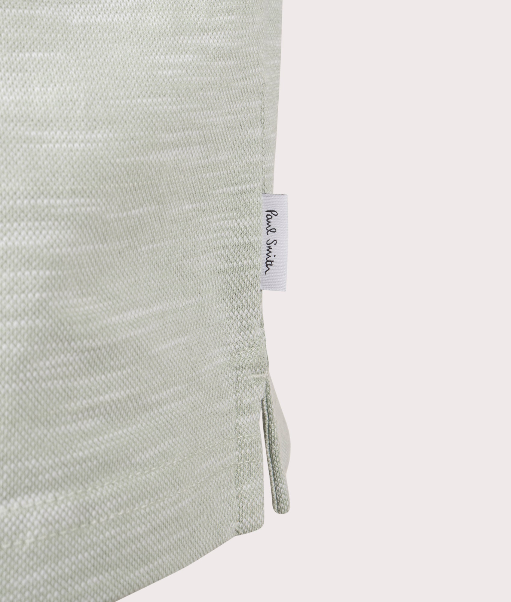 PS Paul Smith Organic Cotton Button Front Polo Shirt in Green at EQVVS. Detail Shot.