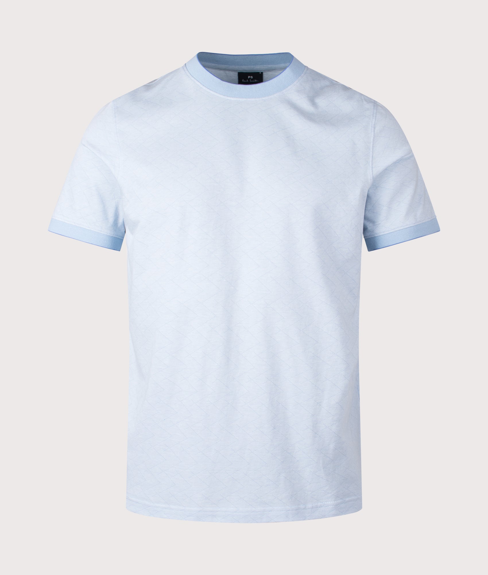 PS Paul Smith All Over Print T-Shirt in Light Blue. Shot at EQVVS. Front shot. 