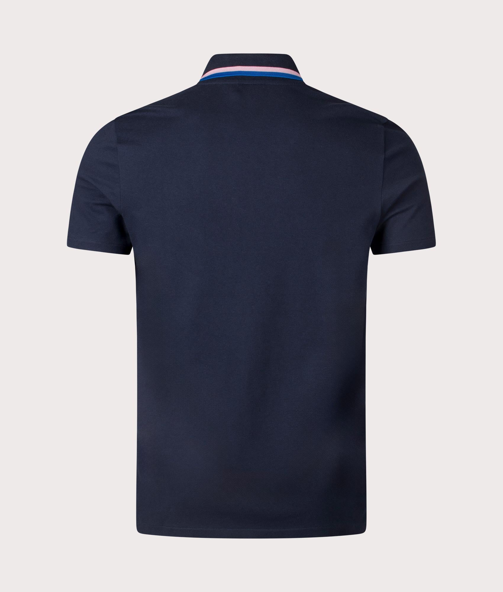PS Paul Smith Quarter Zip Polo Shirt in Blue. Shot at EQVVS. Back shot