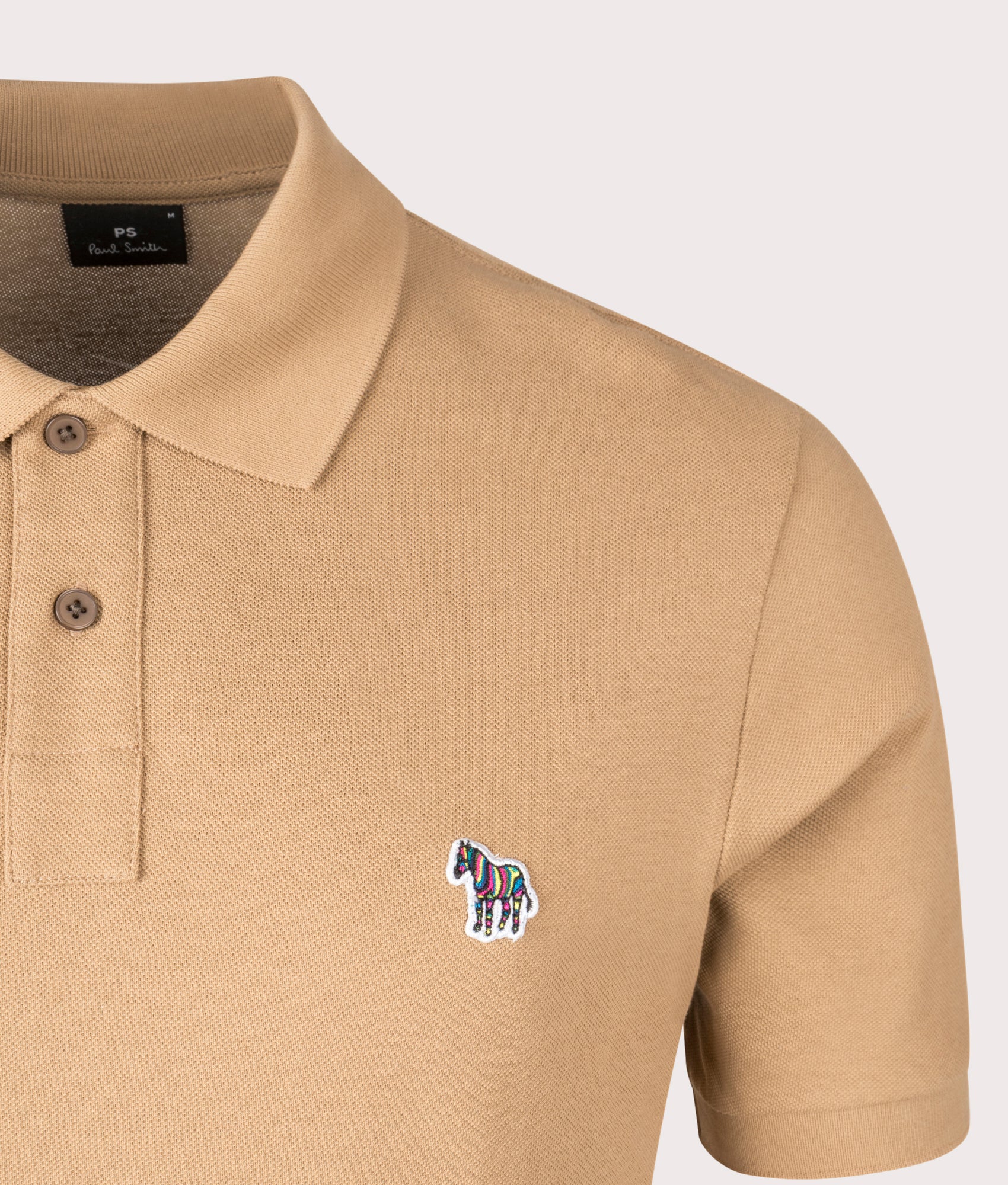 Regular Fit Zebra Polo Shirt in Camel Brown by PS Paul Smith