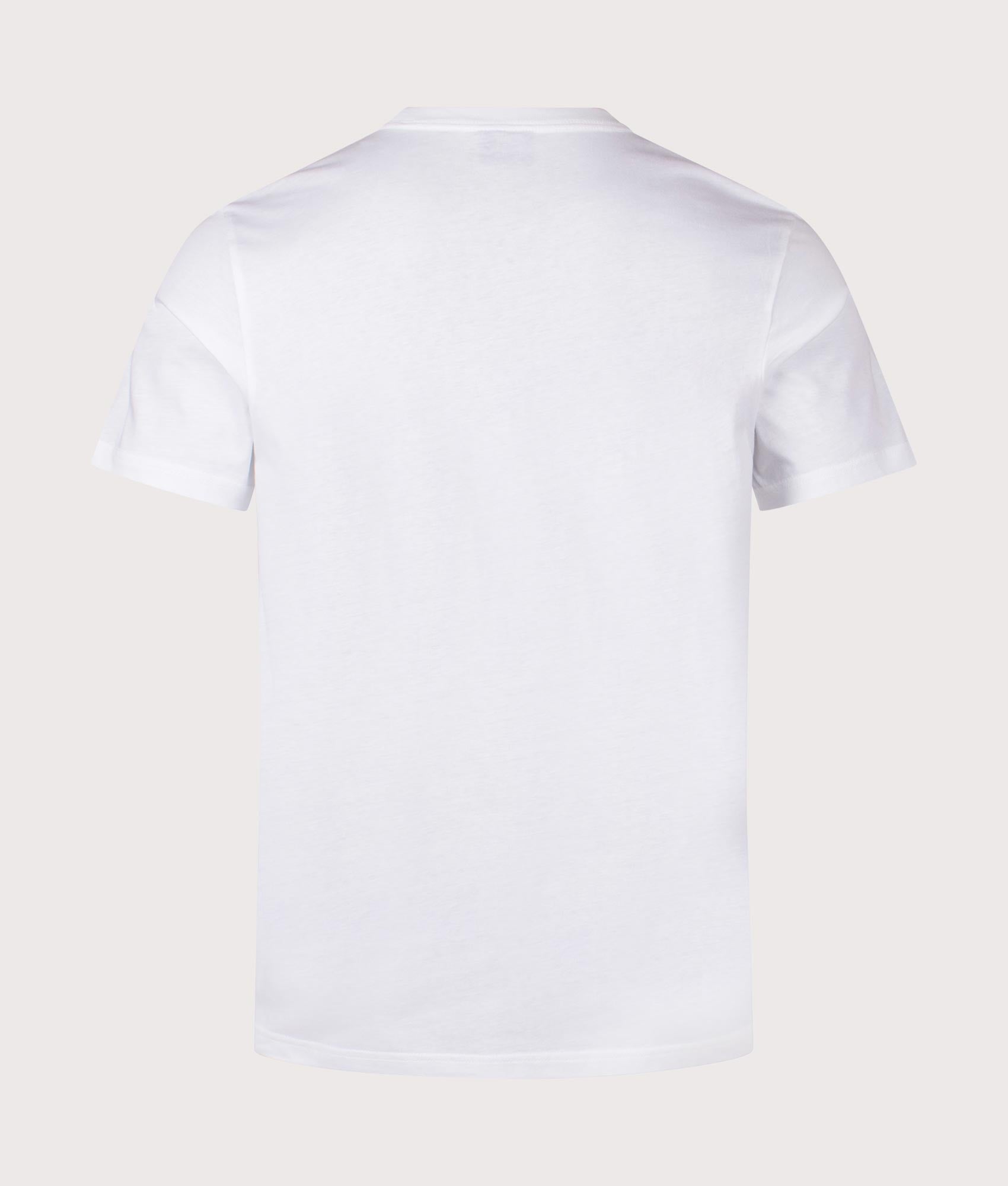 PS Paul Smith Printed T-Shirt in White. Shot at EQVVS. Back shot.