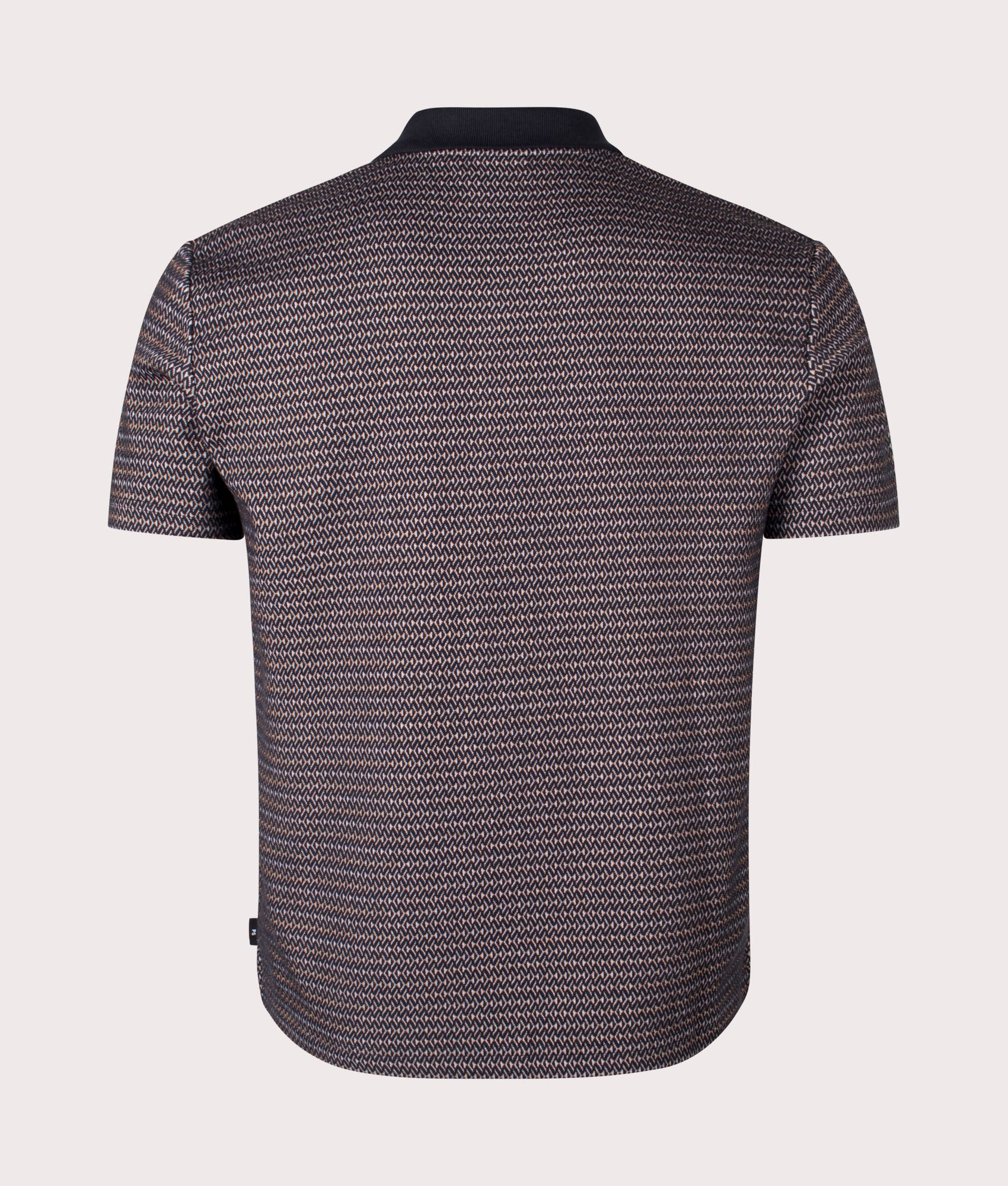 PS Paul Smith Chevron Full Button Polo Shirt in Blue. Shot at EQVVS. Back shot