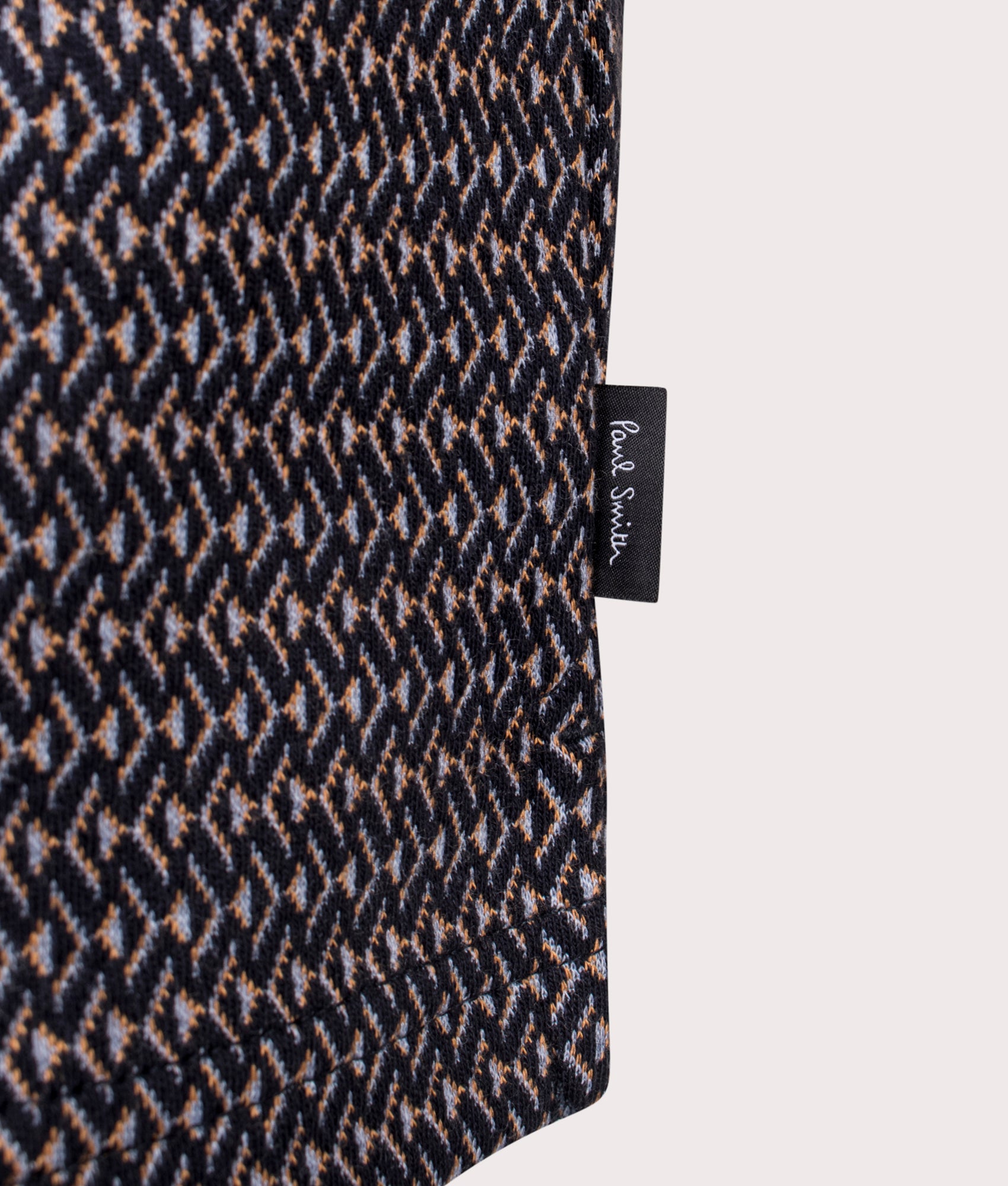 PS Paul Smith Chevron Full Button Polo Shirt in Blue. Shot at EQVVS. Detail shot