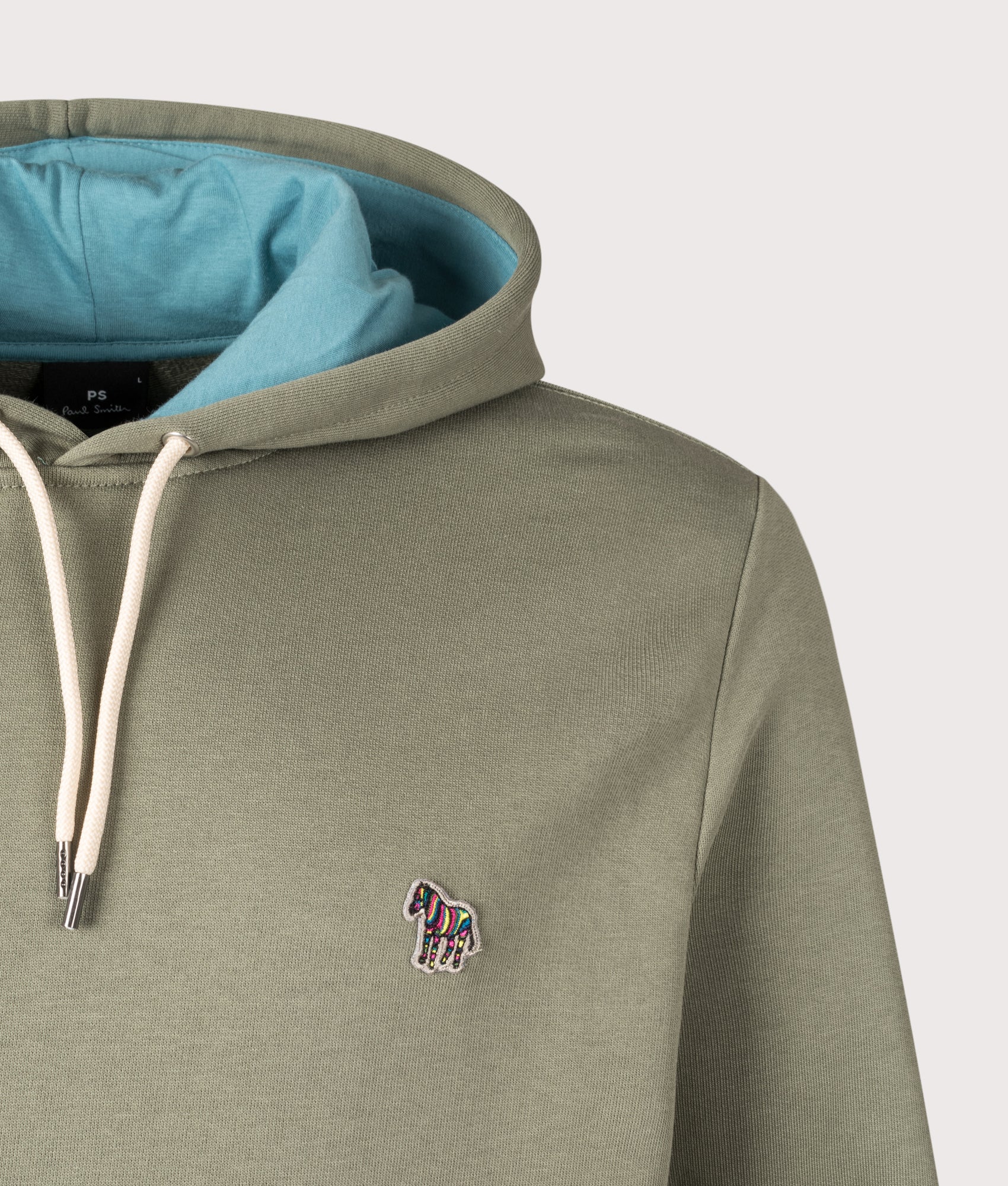 Zebra Logo Hoodie. Shot by EQVVS. Detail shot.