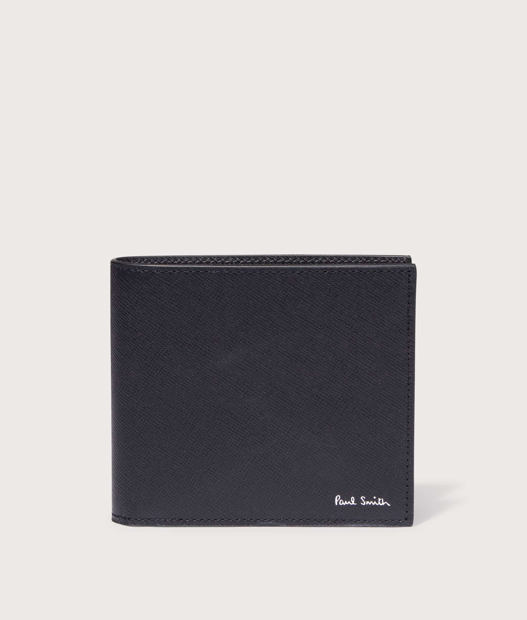 Wallet Billfold in Black. Leather | PS Paul Smith | EQVVS | Front shot 