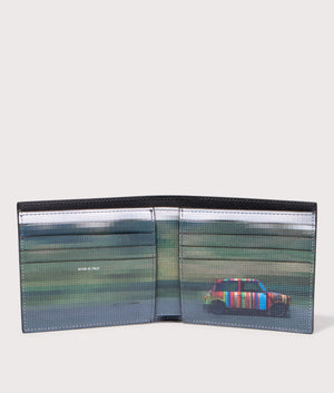 Wallet Billfold in Black. Leather | PS Paul Smith | EQVVS | Inside open shot 