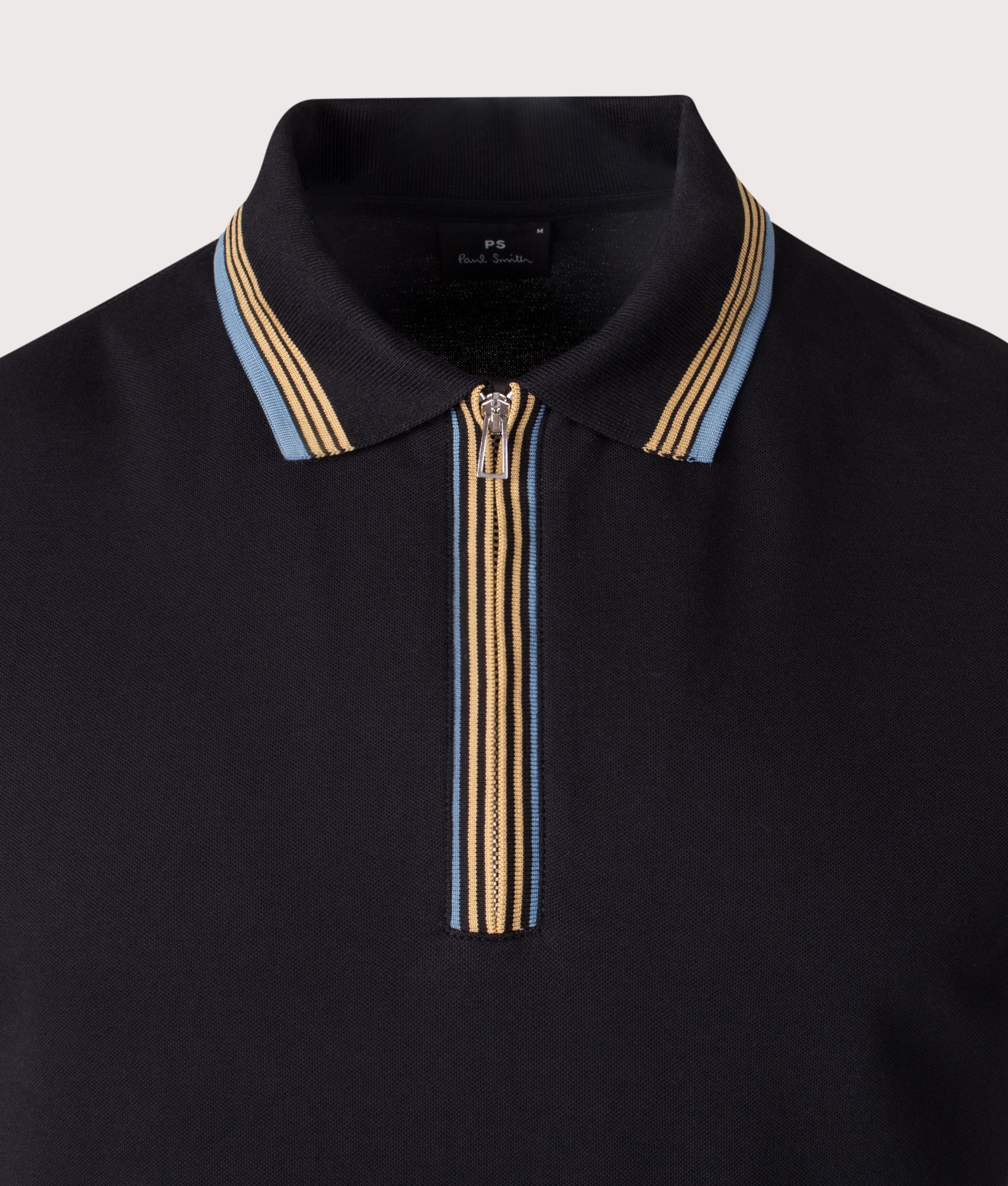 Quarter Zip Polo Shirt. Shot by EQVVS. Front collar shot.