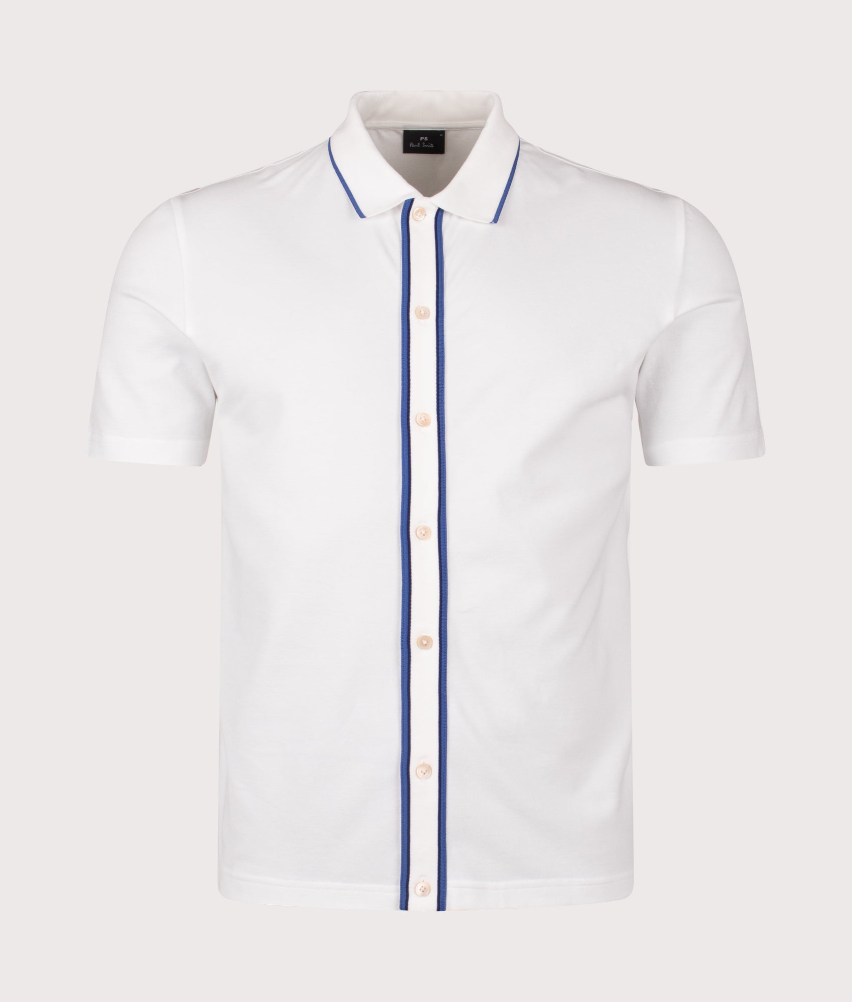 Button Front Zebra Emblem Polo Shirt. Shot by EQVVS. Front shot