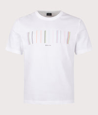 Relaxed Fit Stripe T-Shirt: 01 White 
