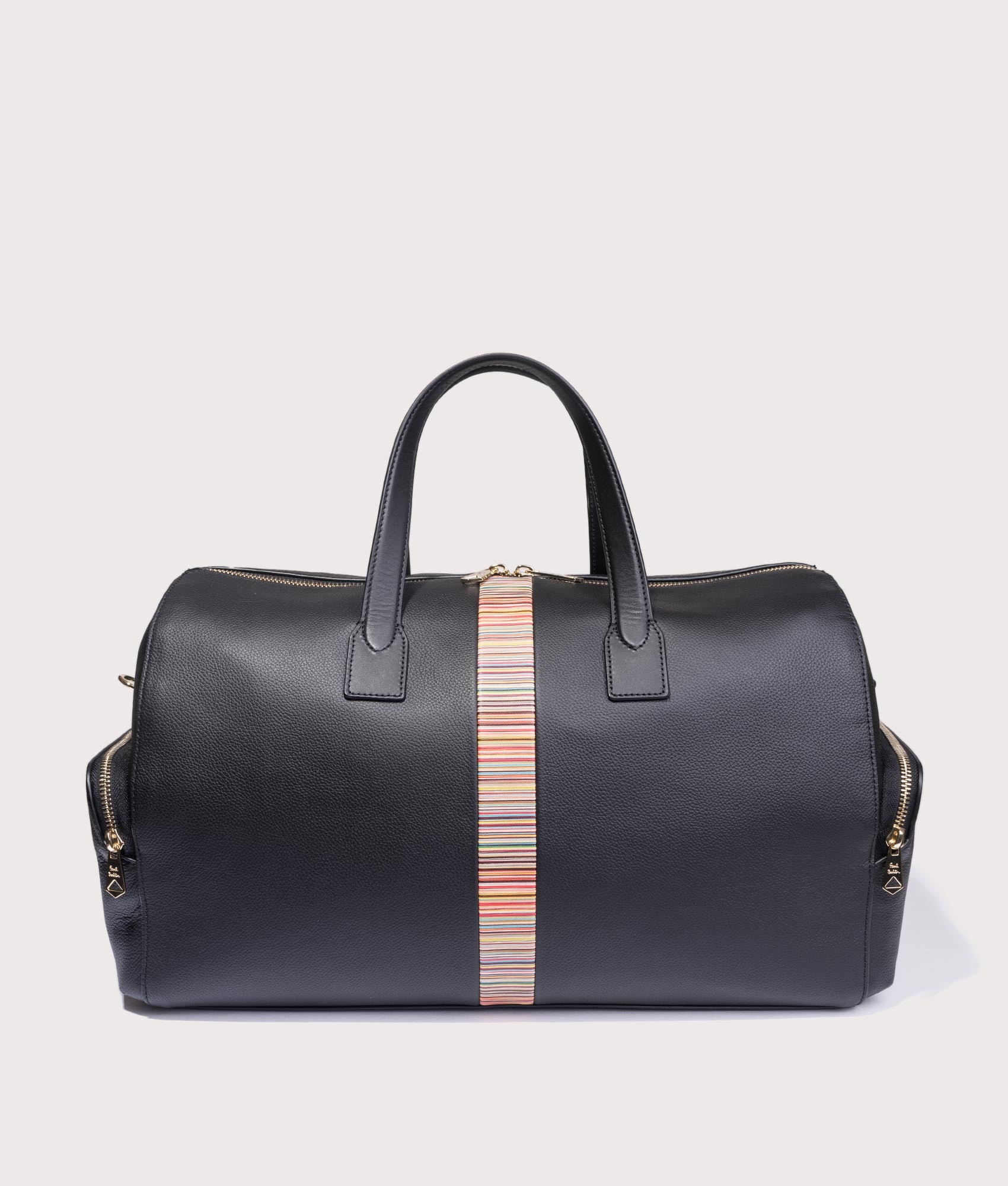 Signature Stripe Holdall Bag. Shot by EQVVS. Front shot.