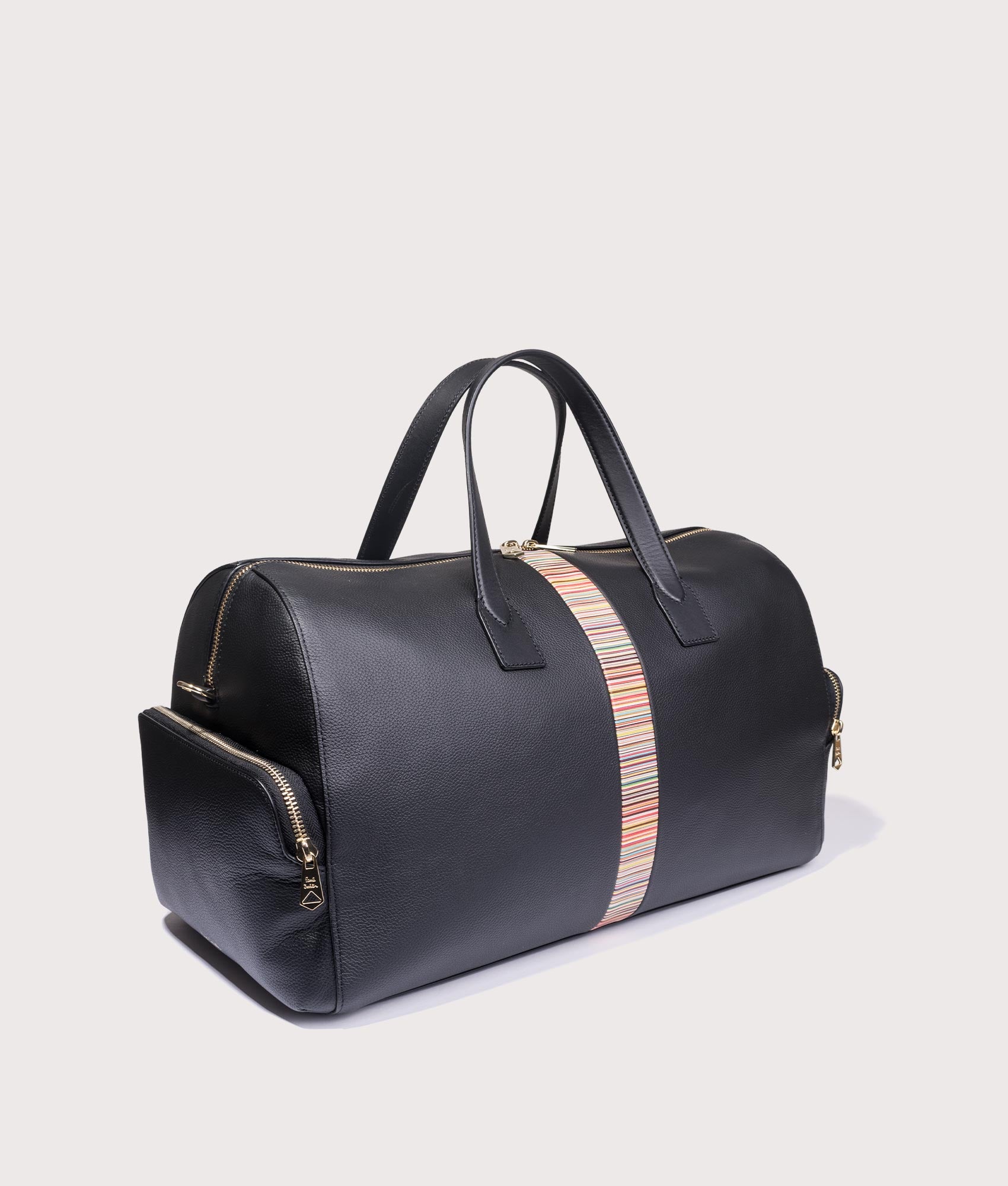 Signature Stripe Holdall Bag. Shot by EQVVS. Detail shot.