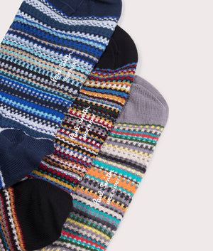 Signature Stripe Socks in Blue/Grey | Paul Smith | EQVVS | Detail shot 