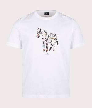 Zebra Large T-Shirt in White. 100% White | PS Paul Smith | Shot at EQVVS | Front shot 