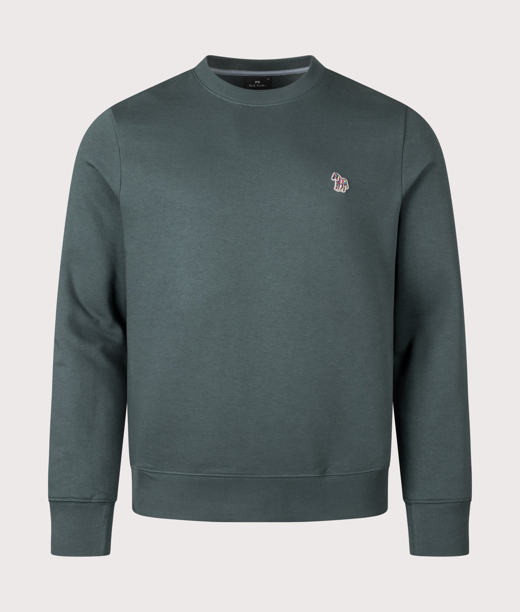 PS Paul Smith Zebra Sweatshirt in Petrol Green at EQVVS Menswear. Front shot.