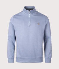 Quarter Zip Zebra Sweatshirt: 43G Greyish Blue 