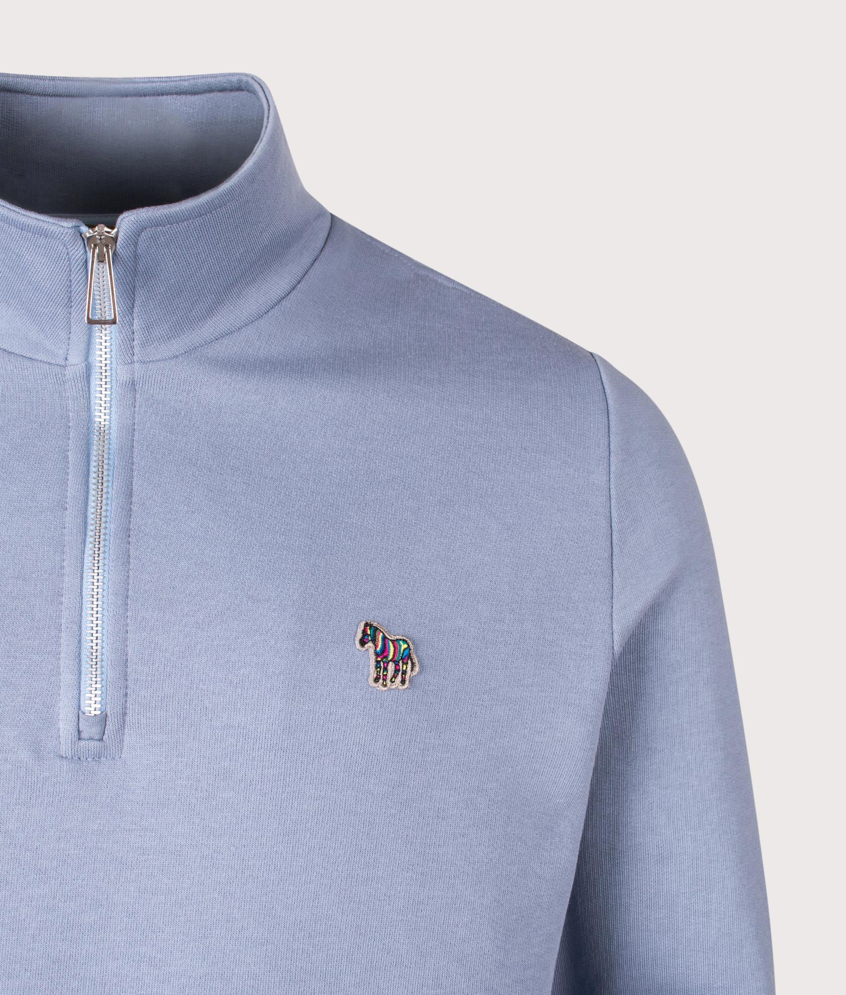 Quarter Zip Zebra Sweatshirt. Shot by EQVVS. Detail shot.