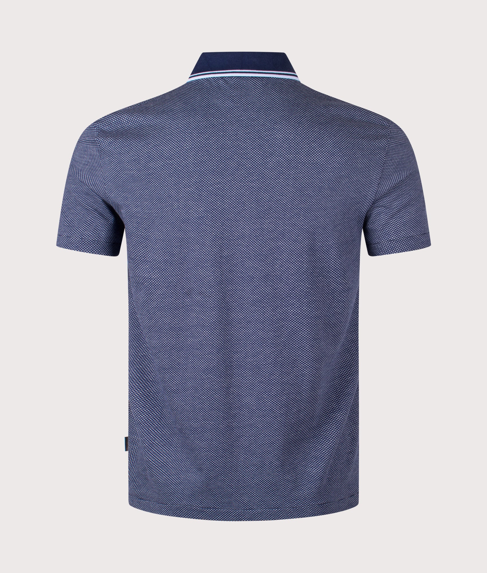 Button Front Zebra Emblem Polo Shirt in Inky Blue | Paul Smith | EQVVS | Back shot 