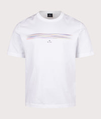 Relaxed Fit Stripe T-Shirt: 01 White 