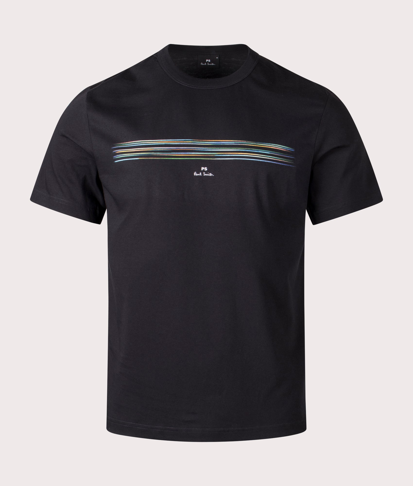Relaxed Fit Stripe T-Shirt, by PS Paul Smith in Black. Shot by EQVVS. Front shot.