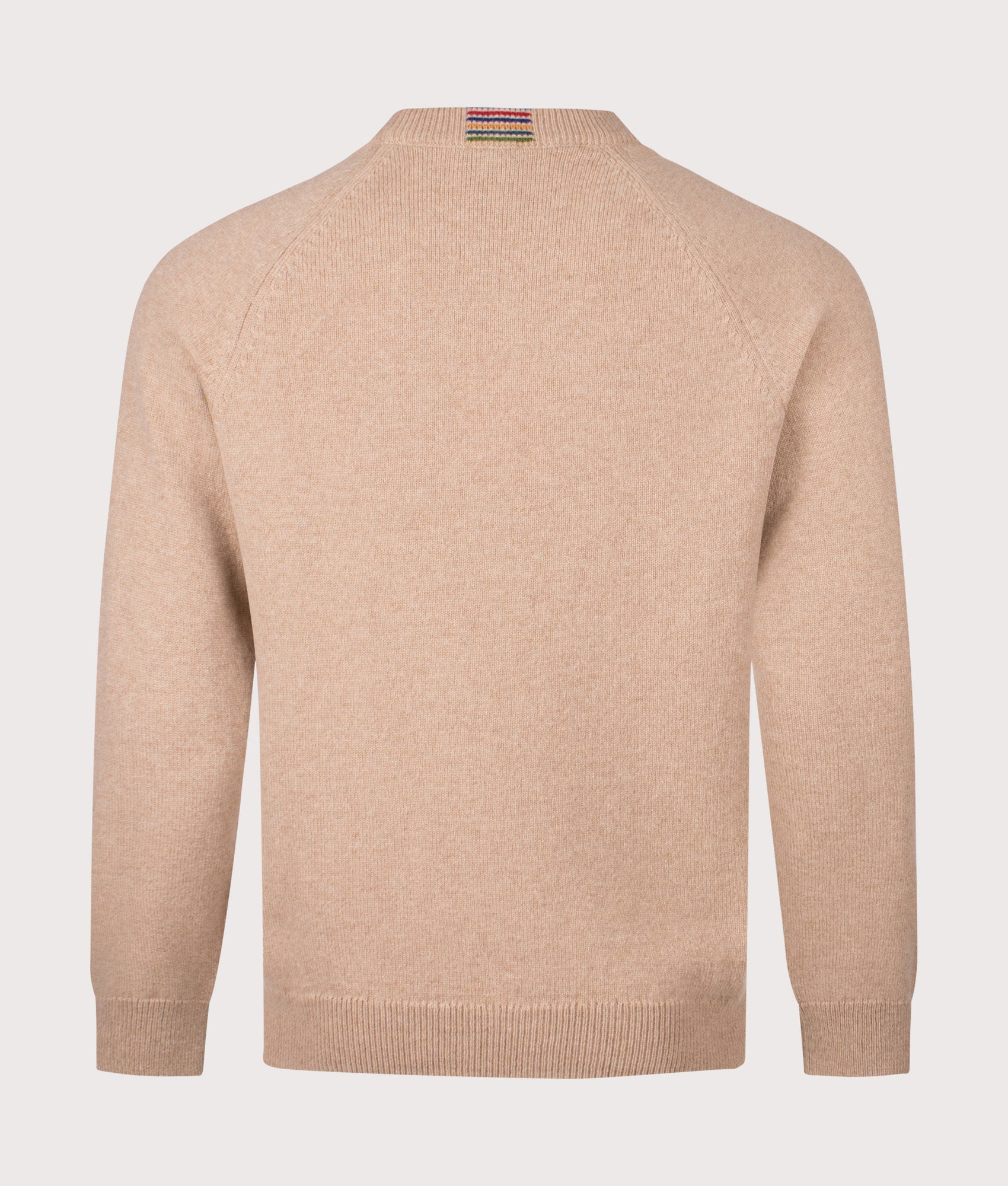 Crew Neck Jumper in Sand. 100% Wool | PS Paul Smith | EQVVS | Back shot 
