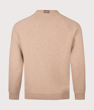 Crew Neck Jumper in Sand. 100% Wool | PS Paul Smith | EQVVS | Back shot 
