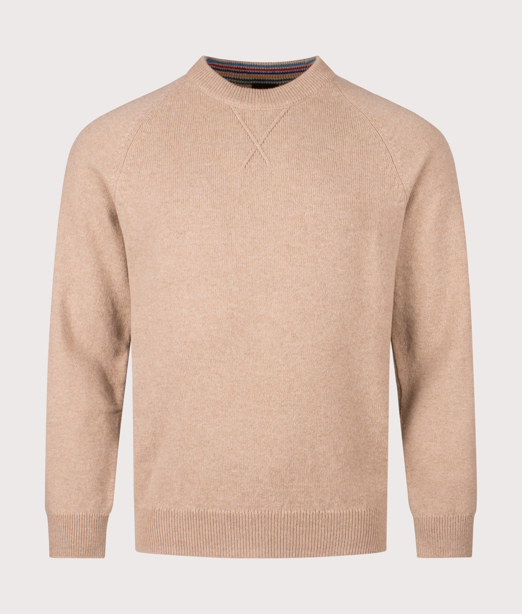 Crew Neck Jumper in Sand. 100% Wool | PS Paul Smith | EQVVS | Front shot 