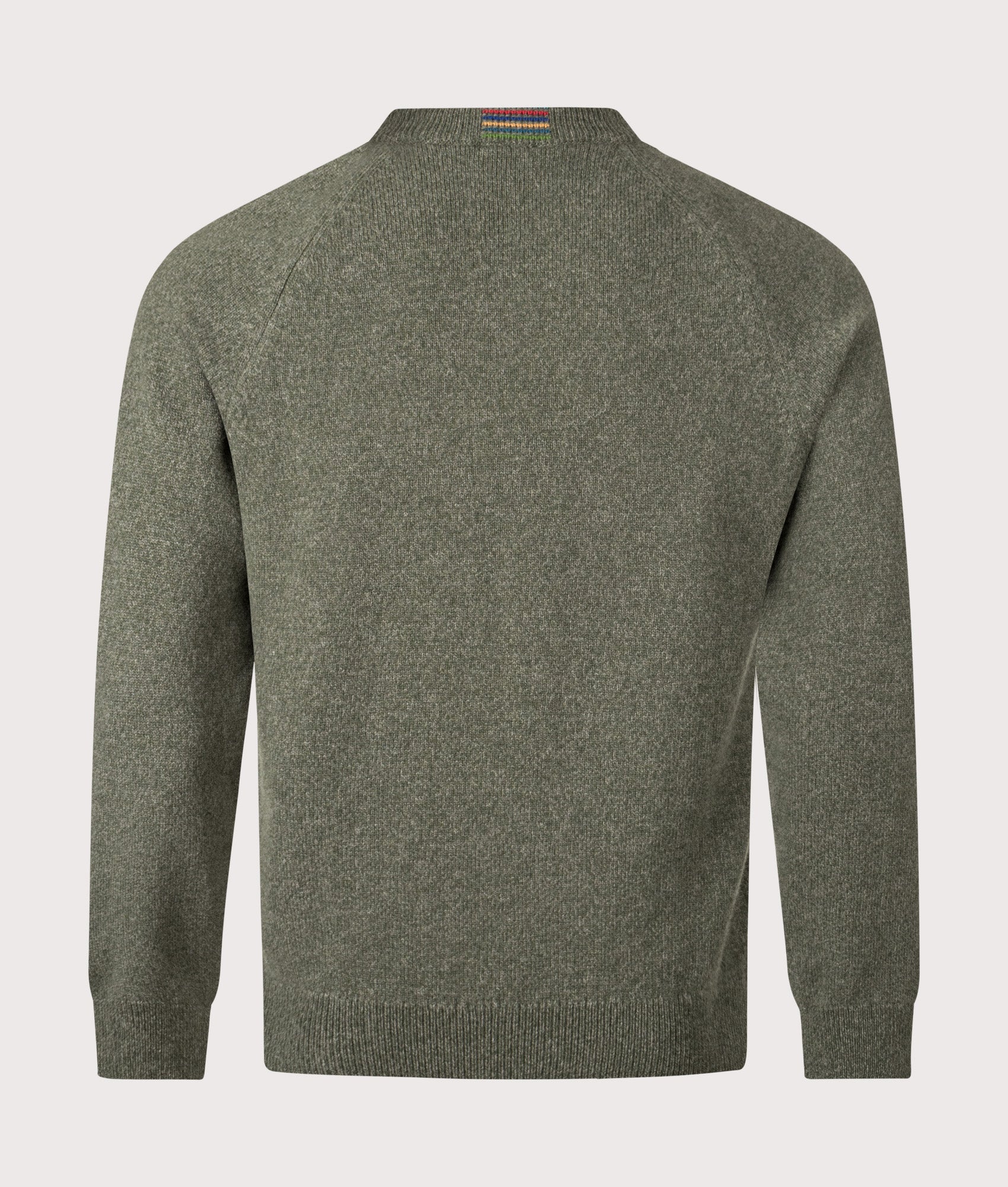 Crew Neck Jumper in Very Dark Green. 100% Wool | PS Paul Smith | EQVVS | Back shot 