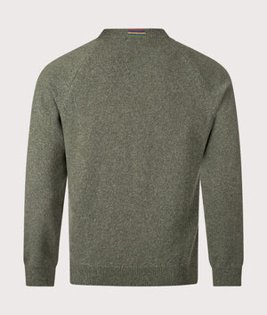 Crew Neck Jumper in Very Dark Green. 100% Wool | PS Paul Smith | EQVVS | Back shot 