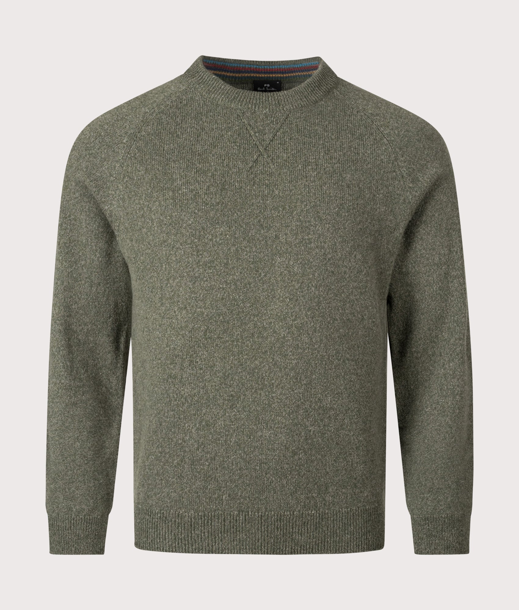 Crew Neck Jumper in Very Dark Green. 100% Wool | PS Paul Smith | EQVVS | Front shot 