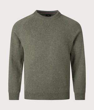 Crew Neck Jumper in Very Dark Green. 100% Wool | PS Paul Smith | EQVVS | Front shot 