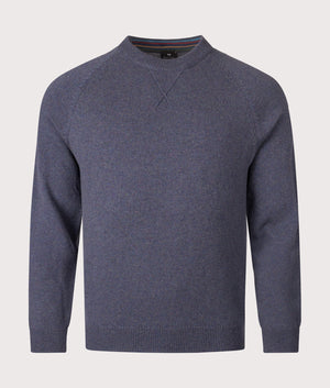 Crew Neck Jumper in Dark Violet. 100% Wool | PS Paul Smith | EQVVS | Front shot 