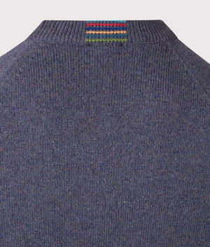 Crew Neck Jumper in Dark Violet. 100% Wool | PS Paul Smith | EQVVS | Back detail shot 