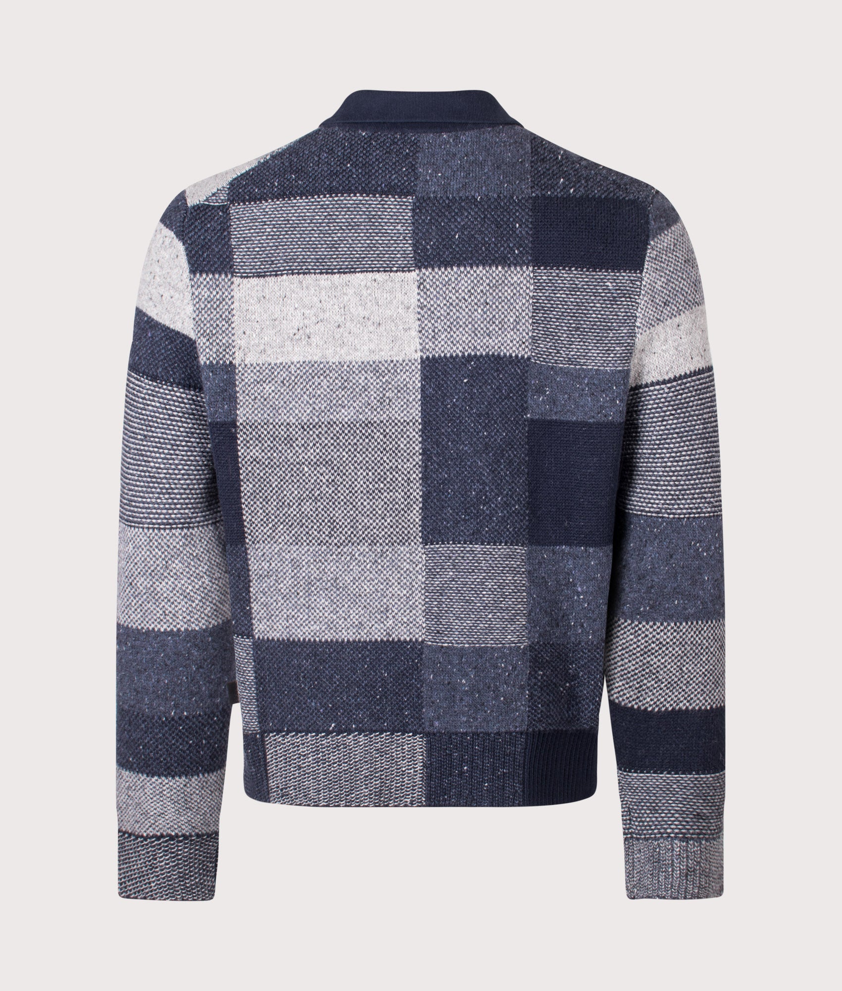 Patchwork Zip Through Cardigan Very Dark Navy | PS Paul Smith | EQVVS