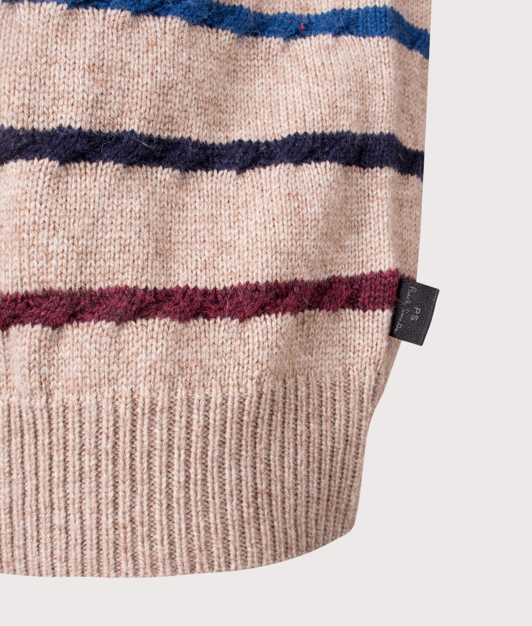 Striped Polo Collar Knit. Shot by EQVVS. Detail shot.