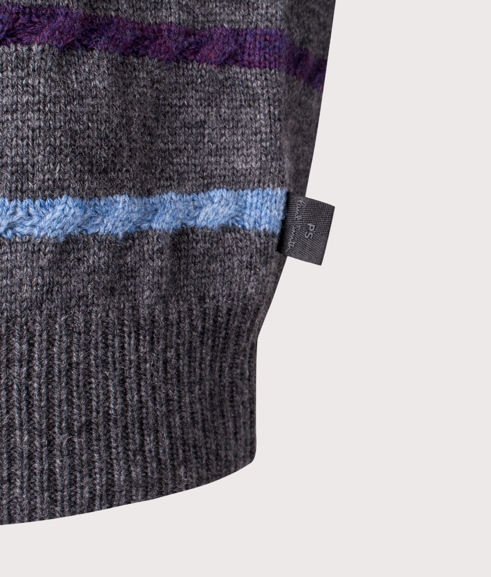 Striped Polo Collar Knit. Shot by EQVVS. Detail shot.
